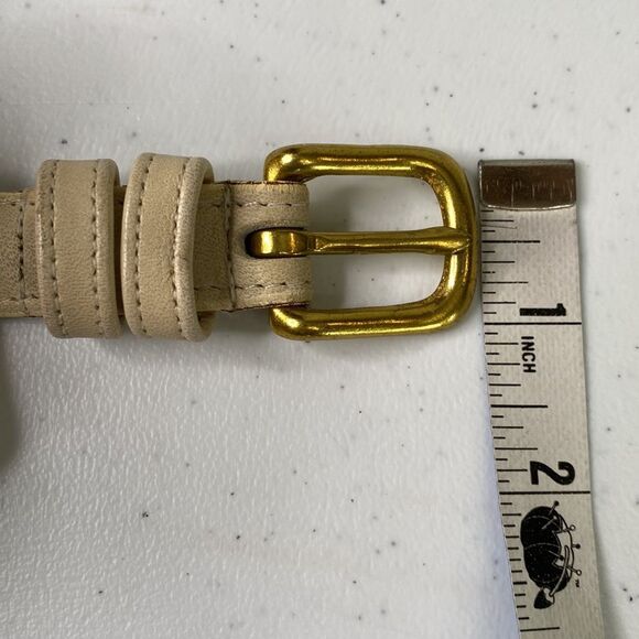 Coach Vintage Skinny Thin Leather Belt Solid Brass Buckle Made in New York City - Picture 8 of 16